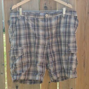RETRO Men's Cargo Shorts Size 38 Stripe Cargo Khaki Shorts